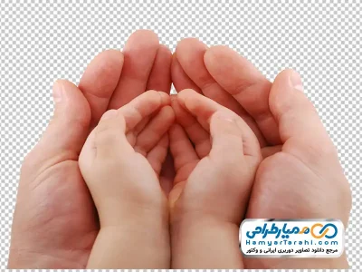 تصویر بدون پس زمینه دست پدر و کودک