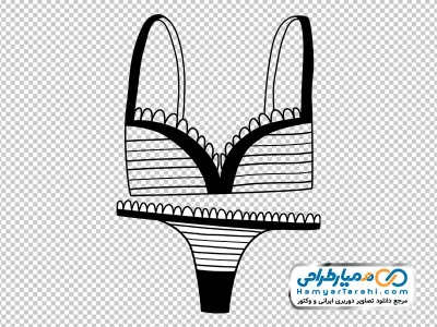 دانلود عکس وکتوری سیاه و سفید لباس زیر زنانه