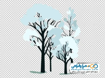 عکس وکتوری درختان زمستانی با فرمت png