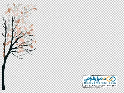 عکس وکتوری درخت پاییزی کم برگ با فرمت png