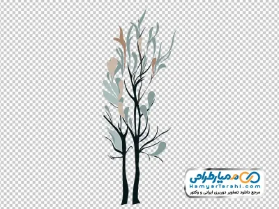 عکس درخت پاییزی کم برگ با فرمت png