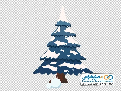 عکس وکتوری درخت کاج برفی با فرمت png