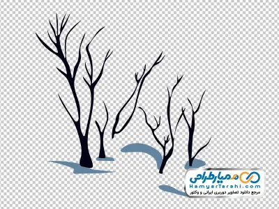 عکس وکتوری درخت خشک شده با فرمت png