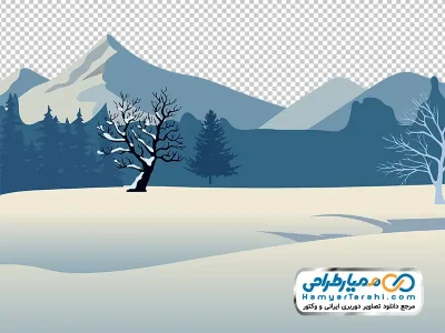 عکس وکتوری طبیعت کوهستان برفی