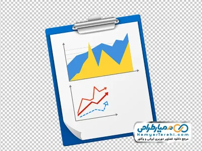 تصویر وکتوری تخته شاسی با نمودار های آماری با فرمت png