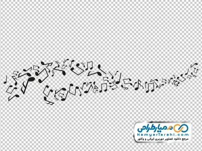 عکس وکتوری ریزش نت های موسیقی با فرمت png