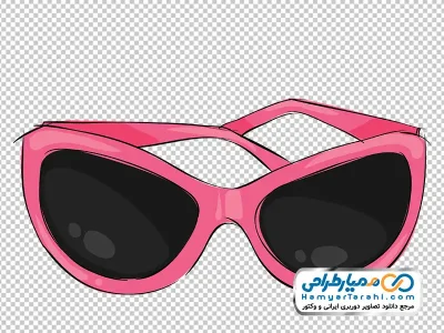 دانلود عکس وکتوری عینک آفتابی با فرم صورتی