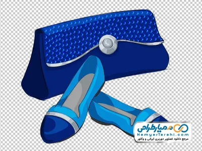 تصویر وکتوری کیف دستی زنانه و کفش با فرمت png