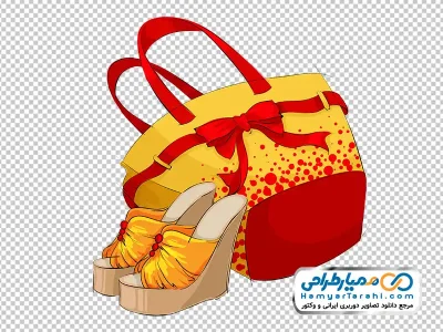 تصویر وکتوری کیف و کفش تابستانه با فرمت png