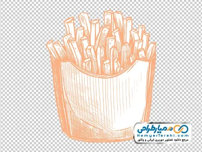 آیکون رنگی سیب زمینی سرخ شده با فرمت png