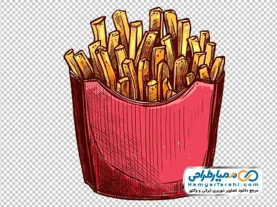 تصویر وکتوری سیب زمینی سرخ کرده با فرمت png