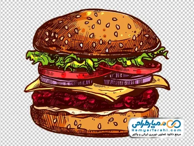 تصویر وکتوری همبرگر با فرمت png