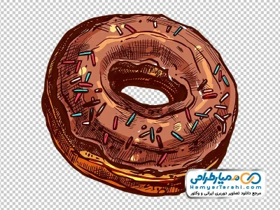 عکس وکتوری دونات شکلاتی با فرمت png