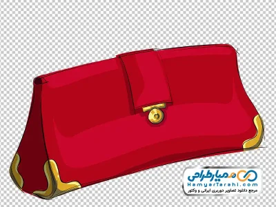 تصویر وکتوری کیف دستی قرمز با فرمت png