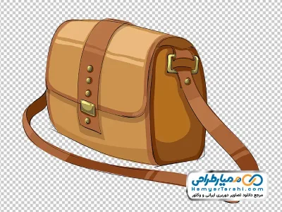 تصویر وکتوری کیف دستی زنانه با بند بلند با فرمت png