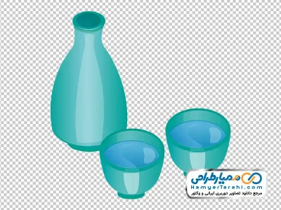 تصویر وکتوری بطری شیشه ای آب با فرمت png