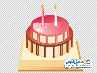 دانلود عکس وکتوری کیک تولد با شمع