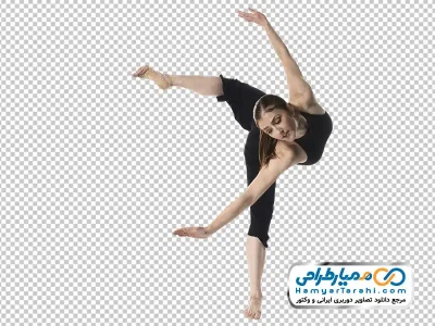 عکس بدون پس زمینه خانم در حال تمرین رقص باله با فرمت png