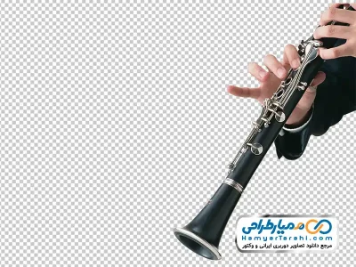 عکس با کیفیت مرد در حال نواختن کلارینت با فرمت png