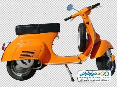 عکس با کیفیت موتور سیکلت وسپا نارنجی با فرمت png