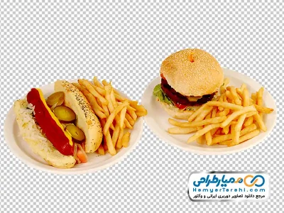 دانلود تصویر png همبرگر و هات داگ