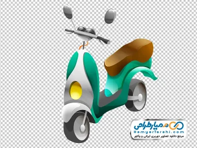 تصویر کارتونی موتور سیکلت وسپا با فرمت png