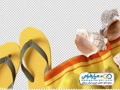 دانلود تصویر با کیفیت دمپایی لا انگشتی و صدف