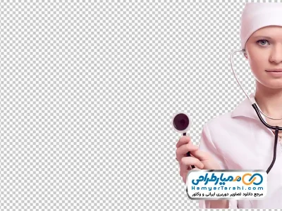 دانلود تصویر png پرستار با گوشی پزشکی