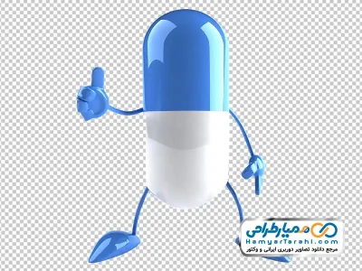 تصویر png کپسول با دست و پا