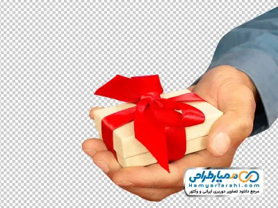 دانلود تصویر png جعبه کادو در دست