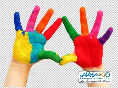 تصویر png دست رنگی