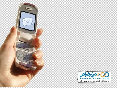 دانلود تصویر png موبایل تاشو قدیمی در دست