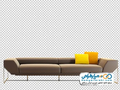 تصویر با کیفیت کاناپه با پایه های استیل با فرمت png