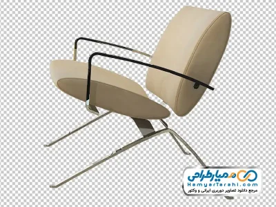 تصویر صندلی یک نفره با پایه های استیل با فرمت png