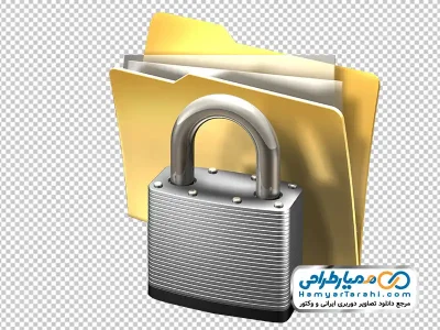 دانلود تصویر وکتوری قفل و پوشه زرد
