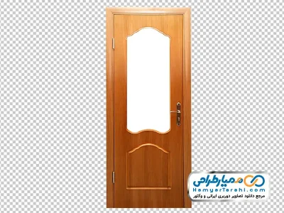 دانلود عکس png در چوبی داخلی ساختمان با پنجره بزرگ