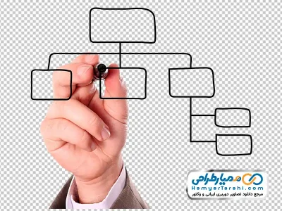 عکس با کیفیت دست در حال کشیدن نمودار سازمانی