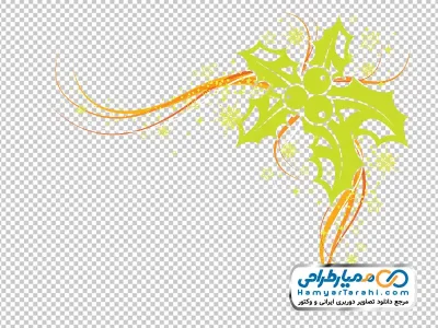 عکس وکتوری تزئینات گوشه کریسمس هالی گردابی با فرمت png