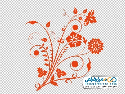 تصویر وکتوری پس زمینه گل و برگ با فرمت png