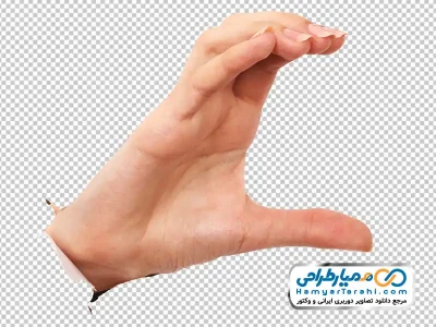 تصویر با کیفیت دست زنانه در حال نشان دادن اندازه با فرمت png