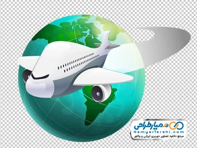 دانلود عکس وکتوری هواپیما به دور کره زمین