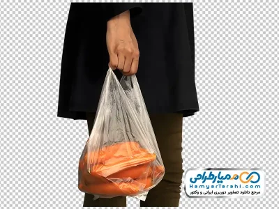 عکس png کیسه خرید هویج در دست خانم