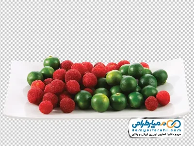 تصویر با کیفیت توت فرنگی چینی و لیمو ترش سبز