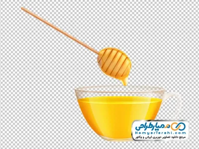 دانلود تصویر وکتوری کاسه عسل و چوب عسل خوری