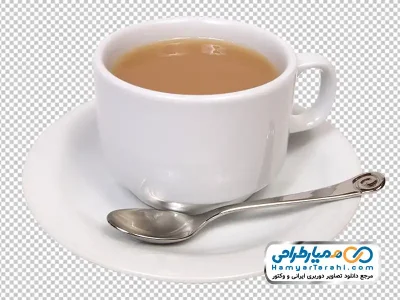 تصویر با کیفیت چای شیر داخل فنجان با فرمت png