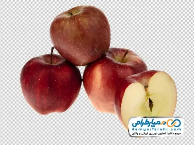 عکس بدون پس زمینه سیب های درختی قرمز با فرمت png