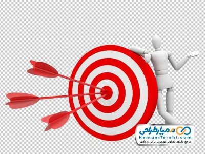 تصویر وکتوری آدمک سه بعدی با دارت با فرمت png