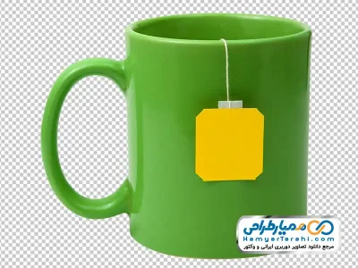 عکس با کیفیت ماگ با چای کیسه ای