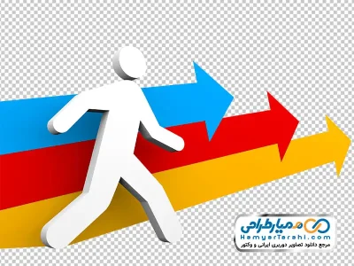 تصویر وکتوری فلش های رنگی با آدمک