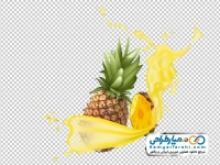 تصویر png آناناس و پاشش آب آناناس